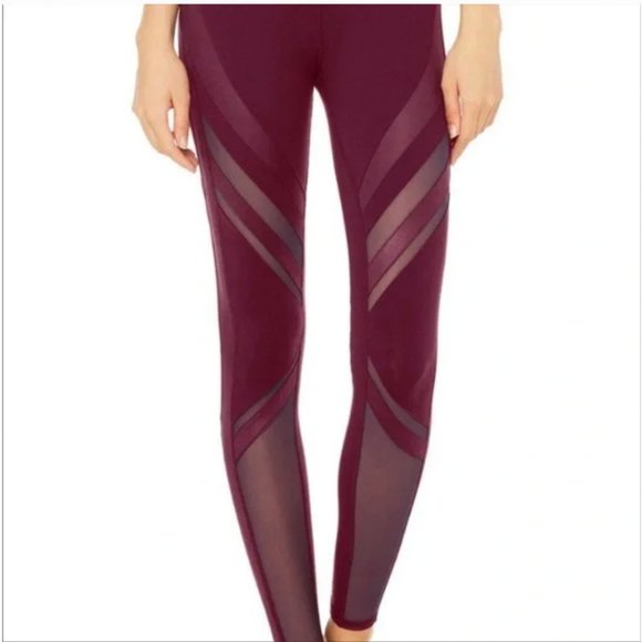 ALO Yoga Mesh High Waist Epic Leggings Purple Juneberry - Picture 2 of 7
